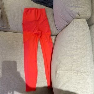 Orange Mesh lulu leggings